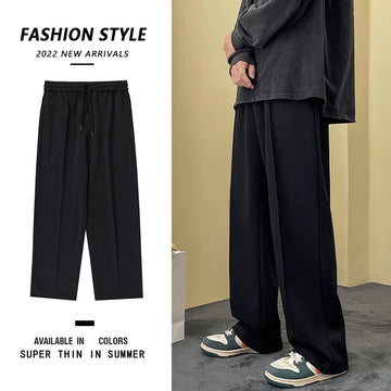 Riolio Black Gray White Casual Pants Men Sports Pants Men Sweatpants Streetwear Loose Straight Wide Leg Pants Mens Joggers Trousers